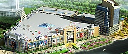 異型藝術(shù)風(fēng)格商業(yè)街建筑群鳥瞰效果圖設(shè)計(jì)