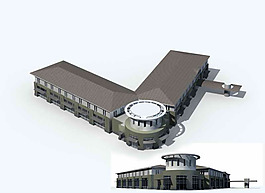 現(xiàn)代商業(yè)建筑群3D模型設(shè)計(jì)