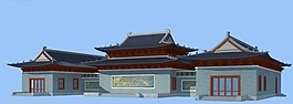 中國古代建筑風格3D模型