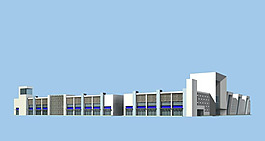 白色商業(yè)中心建筑群3D模型設(shè)計