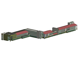 沿街商业大厦建筑群3D模型