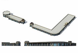 建筑群裙楼3D模型