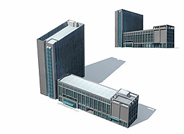 沿街高層商業大廈建筑群
