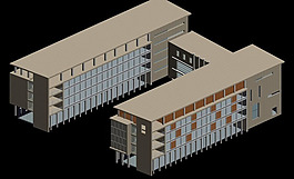現(xiàn)代學校建筑群3D模型設計