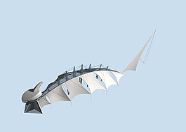 异型艺术风格建筑群模型3D设计