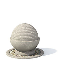 3D石刻噴水池模型