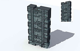 v獨棟高層商業(yè)大廈3D模型設(shè)計