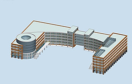 多層學校建筑群3D模型