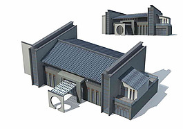 中式多層商業(yè)大廈3D模型設(shè)計(jì)