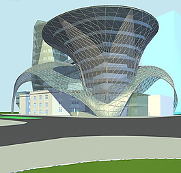 異型藝術(shù)風(fēng)格商業(yè)街建筑群3D模型設(shè)計(jì)
