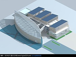 異型藝術(shù)風(fēng)格商業(yè)街建筑群3D模型設(shè)計(jì)