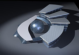 3d商業(yè)街建筑群