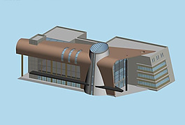 異型藝術(shù)風(fēng)格商業(yè)街建筑群3D模型設(shè)計(jì)