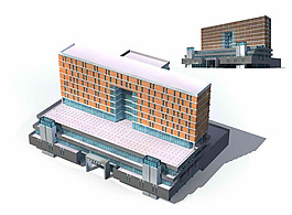 獨棟商業(yè)大廈3D模型設計