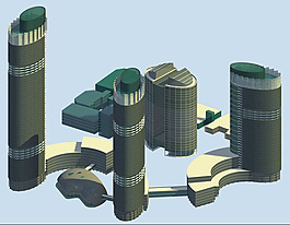 城市一角規劃建筑3D模型