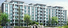 現(xiàn)代多層住宅小區(qū)建筑群3D模型設(shè)計