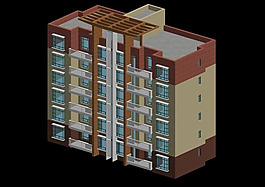 獨(dú)棟多層住宅區(qū)建筑3D模型設(shè)計(jì)