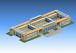 現(xiàn)代學(xué)校教學(xué)樓建筑群3D模型設(shè)計(jì)