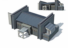 中式多層商業(yè)大廈模型設(shè)計