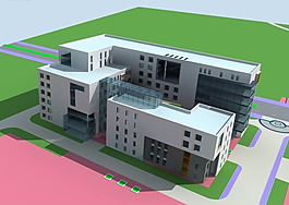 現代風格公共建筑設計模型