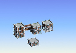商業(yè)大廈建筑群3D模型