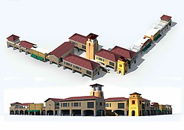 西式建筑群3D模型設(shè)計(jì)