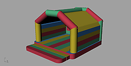 Rain bouncer充氣彩虹跳床3D模型
