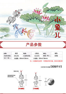 小魚兒吊墜詳情頁面