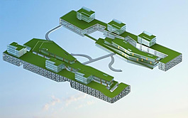 現(xiàn)代化商業(yè)中心建筑群3D模型設(shè)計(jì)
