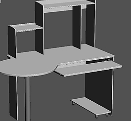 电脑桌3d模型电脑桌面带轮子的电脑桌和椅子模型3d精美电脑桌模型电脑