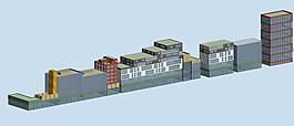 并排建筑規(guī)劃3D模型