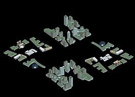 綠色建筑規劃3D模型
