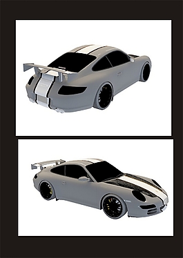 保時(shí)捷豪華跑車3d模型