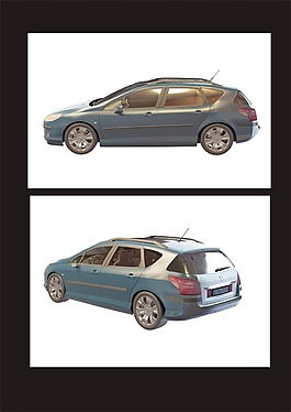 標致小轎車3d模型