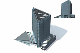 创意高层商业中心建筑群3D模型