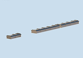 沿街商业街建筑群3D模型设计