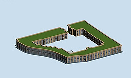 沿街西式商业建筑群3D模型设计