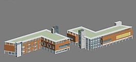 沿街现代商业建筑群3D模型设计