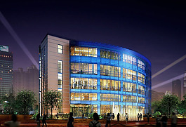 現代大學教學樓建筑3d效果圖