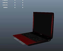 紅色筆記本電腦模型