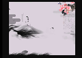 中國風(fēng)水墨畫視頻素材