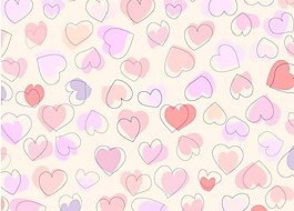 手繪風(fēng)格可愛心形背景矢量素材