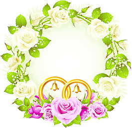 白玫瑰矢量花環(huán)