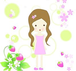 小女孩女孩樹心圖片
