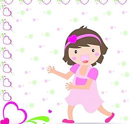 小女孩女孩樹心圖片