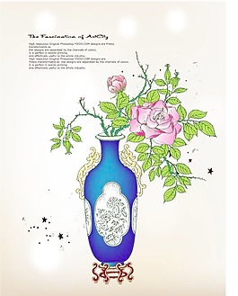 現(xiàn)代花紋瓶子