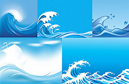 藍色海面波浪背景