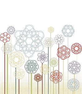 抽象花朵几何图案