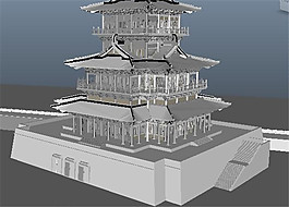 閣樓塔樓游戲模型素材