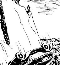 車翻過懸崖剪貼畫